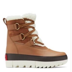 Sorel Joan of Arctic Next Brown Leather Waterproof Winter Boots Size 10